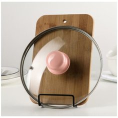 Подставка для крышек и разделочных досок Доляна, 12,5×9×10,5 см, цвет чёрный