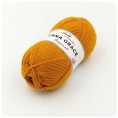 Пряжа из Троицка "Lana Grace", цвет ТРО.LG.ORIGINAL.0698, шафран 25% мериносовая шерсть, 75% акрил 100г, 300м, 5шт Троицкая камвольная фабрика