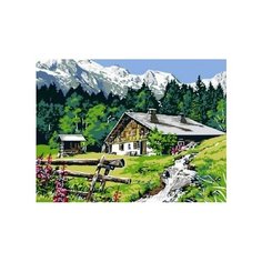 Картина по номерам Paintboy «Домик в предгорье» (холст на подрамнике, 30х40 см)