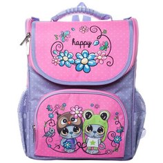 Hatber Ранец Balance Друзья-мультяшки NRk_32027, розовый/фиолетовый