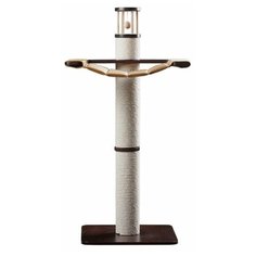 Когтеточка MYSNOOPY Big Post 110 см с гамаком, цвет венге, ткань бежевая