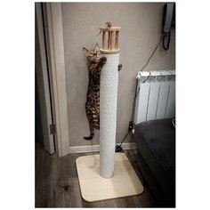 Когтеточка MYSNOOPY Big Post 110 см натуральный цвет в лаке