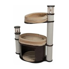 Когтеточка домик MYSNOOPY Good-1 (104 см), цвет венге подушки бежевые