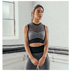 Спортивный костюм/Костюм для фитнеса/Костюм для йоги/Тайтсы+Топ с сеткой Noname