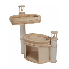 Когтеточка домик MYSNOOPY Good-1 (104 см), цвет в лаке подушки бежевые