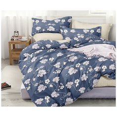 Постельное белье на резинке Mercury Home Цветочный 1 Евро Поплин