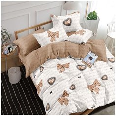 Постельное белье на резинке Mercury Home Бантики Евро Поплин