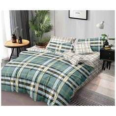 Постельное белье на резинке Mercury Home Сатурн 2СП с европростыней Поплин