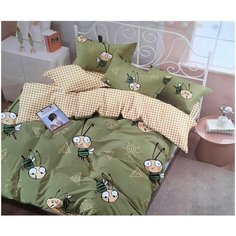 Постельное белье на резинке Mercury Home «Пчёлка» 2 СП с европростыней Поплин