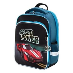 Ранец BRAUBERG QUADRO, 3 отделения, с брелком, "Speed power", 37х28х18 см, 229955