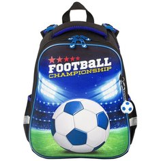 Ранец BRAUBERG PREMIUM, 2 отделения, с брелком, "Football champion", 3D панель, 38х29х16 см, 229911