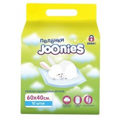 Joonies Пеленки детские одноразовые 60х40 10 шт