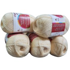 Пряжа из Троицка "Пушинка" , 50% козий пух, 50% мериносовая шерсть; цвет: шампанское -279 , 225 м, 50 г х 5шт. Троицкая камвольная фабрика
