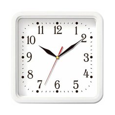Часы настенные TROYKA 81810835, квадрат, белые, белая рамка, 26х26х3,5 см Тройка