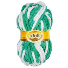 Пряжа Adelia Dolly, 100% полиэстер, 5*100 г, 40 м+-3 м, №18, бело-зеленый