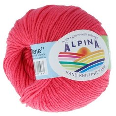 Набор пряжи Alpina Rene, 100% мерсеризованный хлопок, 10*50 г, 105 м+-5 м, №581, ярко-розовый