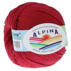 Набор пряжи Alpina Rene, 100% мерсеризованный хлопок, 10*50 г, 105 м+-5 м, №020, бордовый