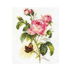 Набор для вышивания крестиком Алиса Роза и бабочка, 17*25 см (2-13)