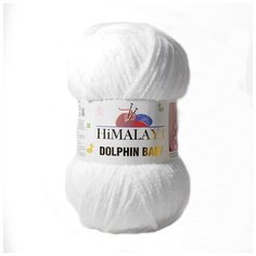 Пряжа Himalaya Dolphin Baby 100г. 120м (100% микрополиэстер) (80301 белый) 2шт