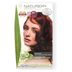 NATURIGIN безаммиачная перманентная краска для волос, 7.55 Medium Blonde Deep Red, 100 мл