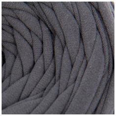 Пряжа трикотажная широкая 50м/160гр, ширина нити 7-9 мм (260 т.серый) 1626705