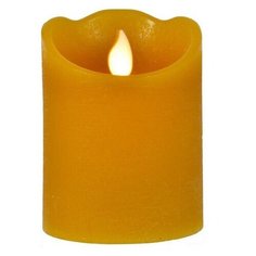 Светодиодная свеча Kaemingk Праздничная 7.5x12.5cm Mustard 165393