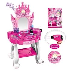 Игровой набор Туалетный столик с аксессуарами, свет, звук, фен на батарейках, К75288 Meihongyu