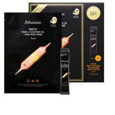 Набор из 11 антивозрастных тканевых масок и 11 ампульных масок JMsolution NIACIN PEARL+COCONUT OIL+PINK ROSE MASK&SLEEPING AMPOULE SPECIAL SET