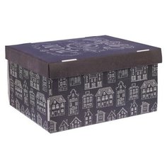 Коробка подарочная Арт Узор Дом там, где сердце 31,2 х 25,6 х 16,1 см черно-белый