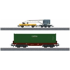 Дополнительный набор вагонов для железной дороги "Контейнерная погрузка", арт. 044452 Marklin