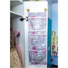 Органайзер Lili Dreams в шкафчик для детского сада на петельках мини, Киса в розовом