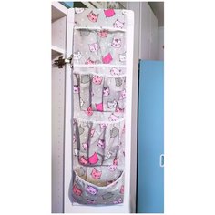 Органайзер Lili Dreams в шкафчик для детского сада подвесной миди, Киса в розовом
