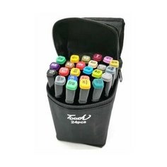 Набор профессиональных двухсторонних маркеров для скетчинга на спиртовой основе Touch Twin Raven в чехле (24 цвета)