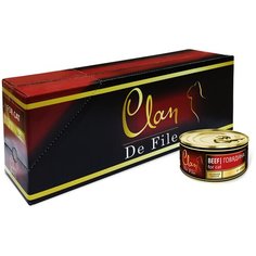 Влажный корм для кошек CLAN беззерновой, с говядиной 16 шт. х 100 г