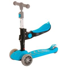 Детский самокат-беговел Pituso HD-S929B, голубой/серый