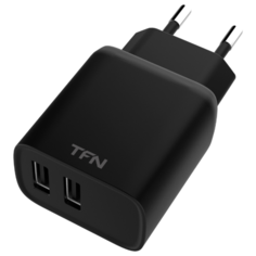 Сетевое зарядное устройство TFN RAPID+, 12W, 2 USB 2.4A, черный
