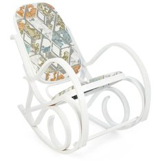 Кресло-качалка mod. AX3002-2 Белый Ткань Орнамент Tet Chair