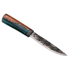 Средний якутский нож с Ножнами откованный дол (х12мф, стабилизированная карельская берёза, акрил) 150 × 25 × 4 мм "Стальные Бивни"