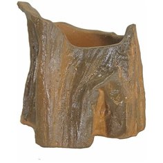 Фигурка для аквариума STAR Горшочек пень 8.5х8.5х9.5 см терракотовый/черный