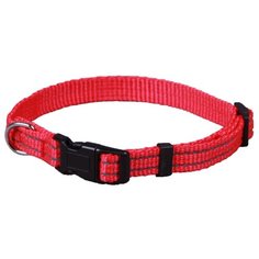 Ошейник 15мм, 30–40см JOY стропа красная со светоотражающими элементами для собак J.O.Y.