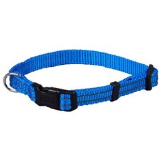 Ошейник 15мм, 30–40см JOY стропа синяя со светоотражающими элементами для собак J.O.Y.