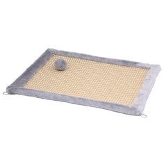 Коврик-когтеточка 40х50см JOY сизалевая с мехом серая для кошек J.O.Y.