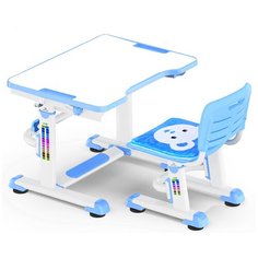 Детский комплект Mealux EVO BD-09 Teddy: Растущая парта (длина столешницы - 70 см.) + растущий стул