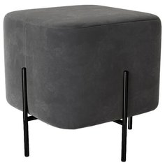 Пуфик Bruno. Серый. Мягкий пуфик/квадратный пуф/пуф в прихожую/пуфик в спальню/пуф в коридор. Замша. Supera Luxemebel
