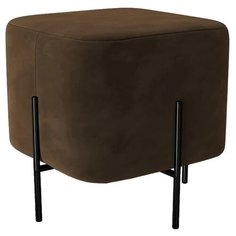 Пуфик Bruno. Коричневый. Мягкий пуфик/квадратный пуф/пуф в прихожую/пуфик в спальню/пуф в коридор. Велюр. Supera Luxemebel