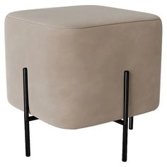 Пуфик Bruno. Бежевый. Мягкий пуфик/квадратный пуф/пуф в прихожую/пуфик в спальню/пуф в коридор. Велюр. Supera Luxemebel