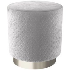 Пуф средний Hollywood Silver со стежкой. Цвет Светло-серый. Мягкий пуфик. Пуф в прихожую, для спальни, для гостиной, для детской. Supera Luxemebel