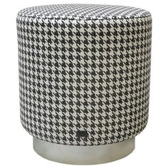 Пуф малый Hollywood Silver. Узор гусиная лапка. Мягкий пуфик. Пуф в прихожую, для спальни, для гостиной, для детской. Supera Luxemebel