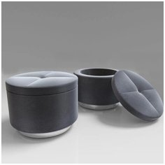 Пуф большой Hollywood Silver с хранением. Цвет Бежевый. Мягкий пуфик. Пуф в прихожую, для спальни, для гостиной, для детской. Supera Luxemebel