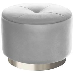 Пуф большой Hollywood Silver. Цвет Светло-серый. Мягкий пуфик. Пуф в прихожую, для спальни, для гостиной, для детской. Supera Luxemebel